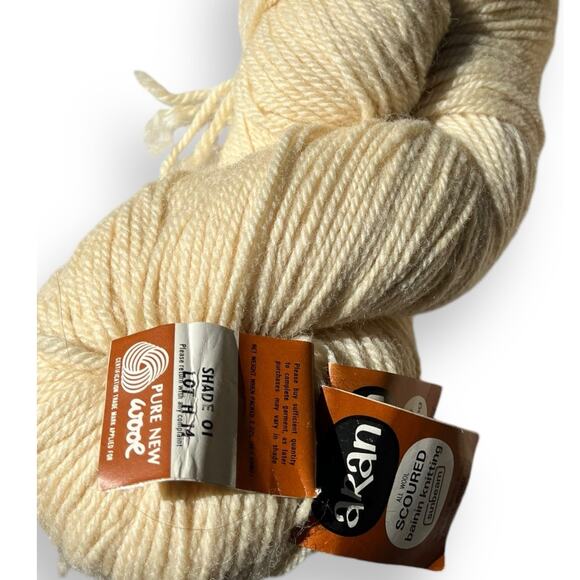 4 Hanks Vtg Sunbeam Aran Scoured Irish Wool Sweater Yarn 🧶 #1 Bainin Natural - Picture 8 of 16